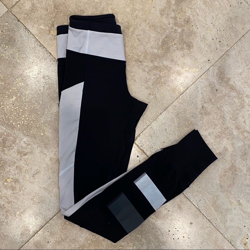 Black Lululemon Leggings Reflective Ankle Compression